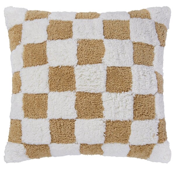 CHECKER STYLE Polštář 50 x 50 cm - hnědá