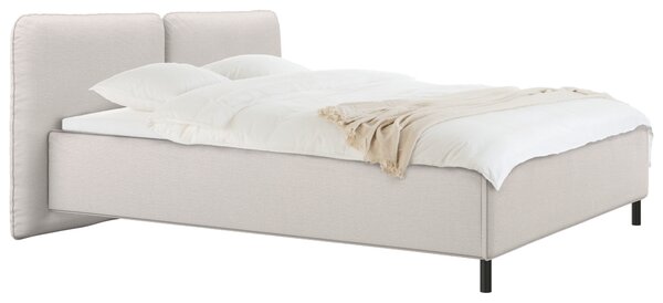 -25 % Dny MOMENTI– noo.ma Béžová čalouněná dvoulůžková postel Melu 160 x 200 cm s úložným prostorem