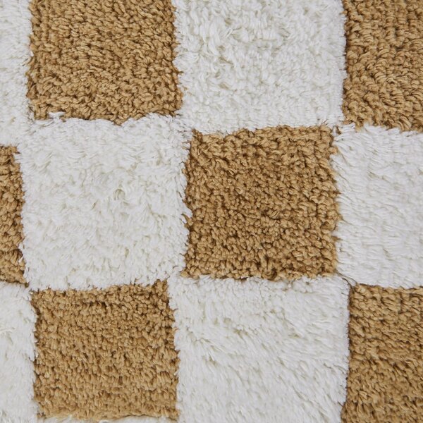 CHECKER STYLE Polštář 50 x 50 cm - hnědá