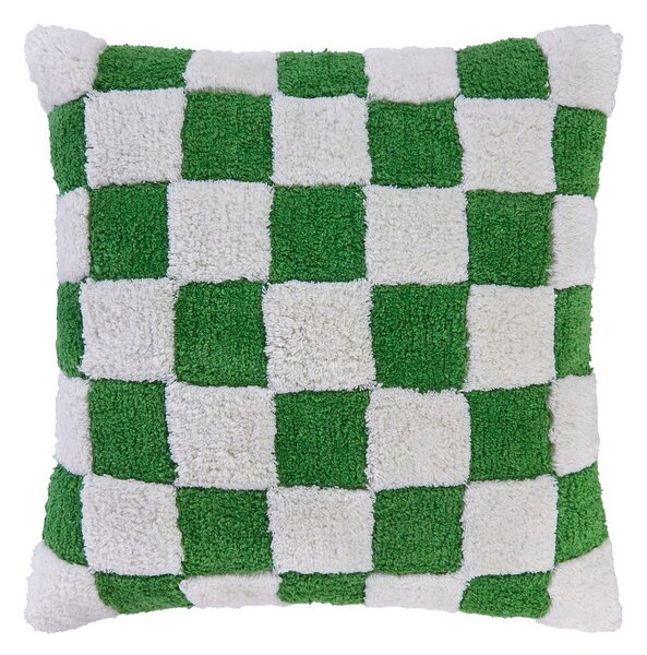 CHECKER STYLE Polštář 50 x 50 cm - zelená