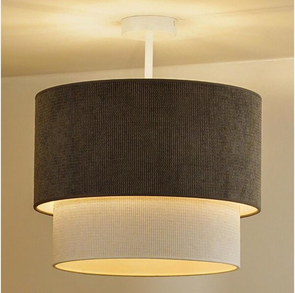 Duolla - Přisazený lustr CORDUROY 1xE27/15W/230V pr. 40 cm hnědá/krémová