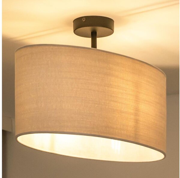 Duolla - Přisazený lustr OVAL 1xE27/15W/230V šedá