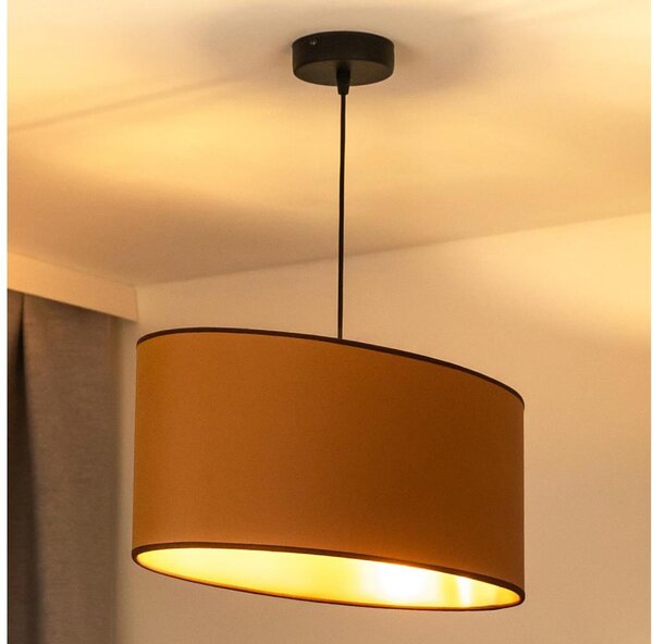 Duolla - Lustr na lanku OVAL VEGAN 1xE27/15W/230V hnědá