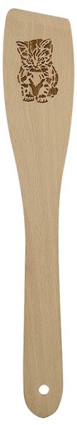 AMADEA Dřevěná obracečka s obrázkem kočky, masivní dřevo, délka 30 cm