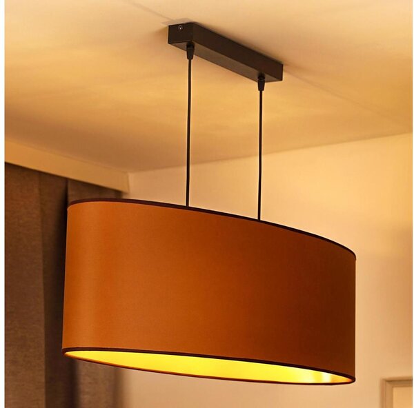 Duolla - Lustr na lanku OVAL VEGAN 2xE27/15W/230V hnědá