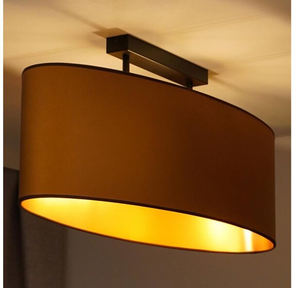 Duolla - Přisazený lustr OVAL VEGAN 2xE27/15W/230V hnědá