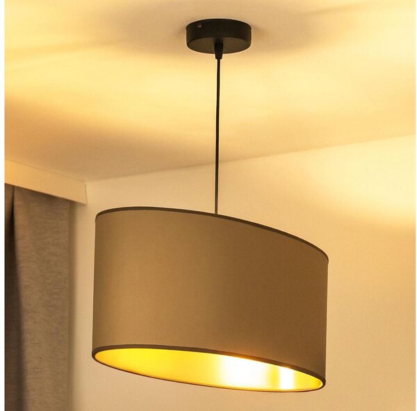 Duolla - Lustr na lanku OVAL VEGAN 1xE27/15W/230V béžová