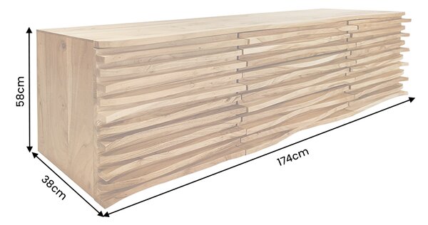 Nástěnná komoda RELIEF 175 CM masiv akácie Nábytek | Úložné prostory | Komody | Nízké