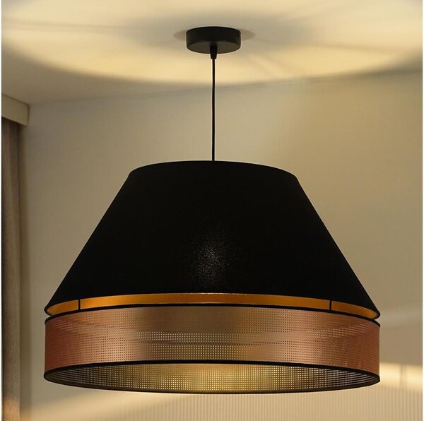 Duolla - Lustr na lanku COPPER SHINY 1xE27/15W/230V pr. 60 cm černá/měděná
