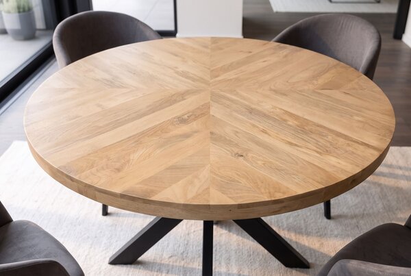 Kulatý jídelní stůl INFINITY HOME 120 CM krémový masiv mango Nábytek | Jídelní prostory | Jídelní stoly | Kulaté
