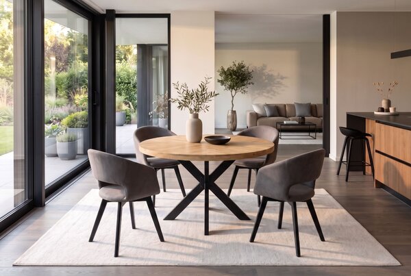 Kulatý jídelní stůl INFINITY HOME 120 CM krémový masiv mango Nábytek | Jídelní prostory | Jídelní stoly | Kulaté