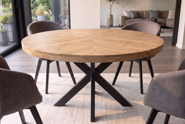 Kulatý jídelní stůl INFINITY HOME 120 CM krémový masiv mango Nábytek | Jídelní prostory | Jídelní stoly | Kulaté