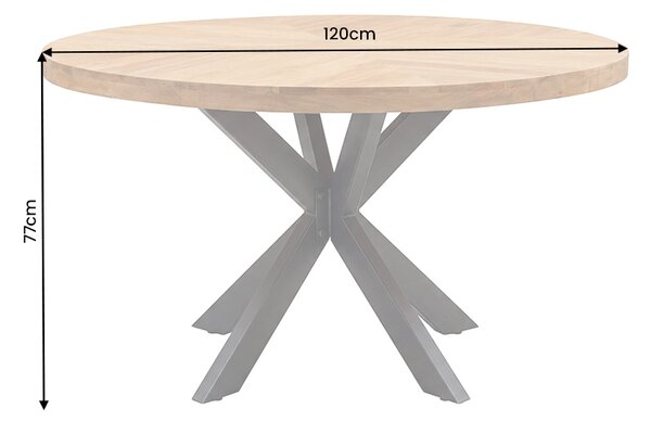 Kulatý jídelní stůl INFINITY HOME 120 CM krémový masiv mango Nábytek | Jídelní prostory | Jídelní stoly | Kulaté