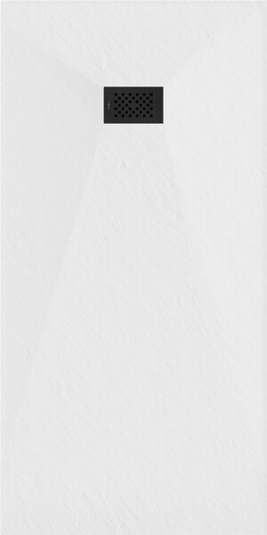 Mexen Hugo, obdélníková sprchová vanička SMC 170 x 80 cm, bílá, černá krytka, 42108017-B