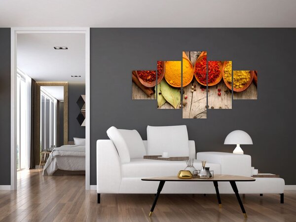 Obraz - Koření na dřevě (125x70 cm)