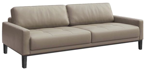 Šedá třímístná kožená pohovka MESONICA Musso Tufted 211 cm