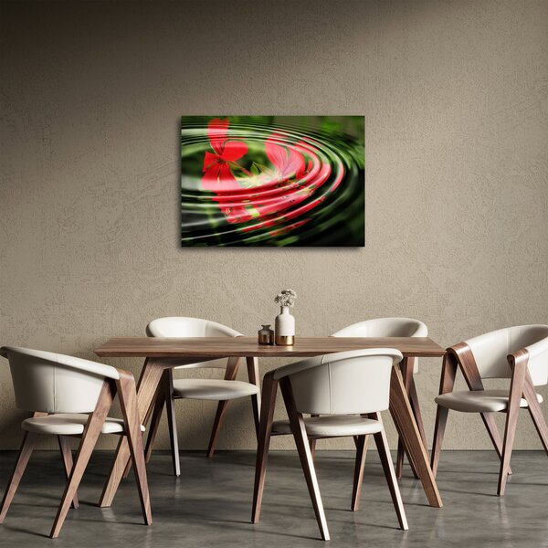 Abstraktní obraz - květy ve vlnách (70x50 cm)