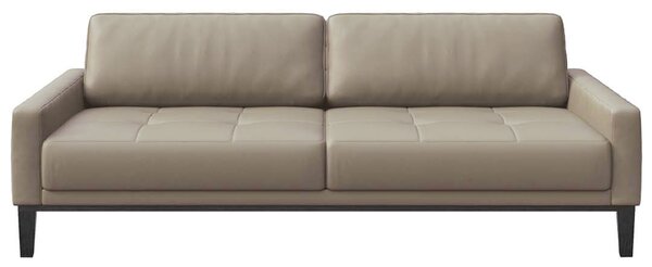 Šedá třímístná kožená pohovka MESONICA Musso Tufted 211 cm