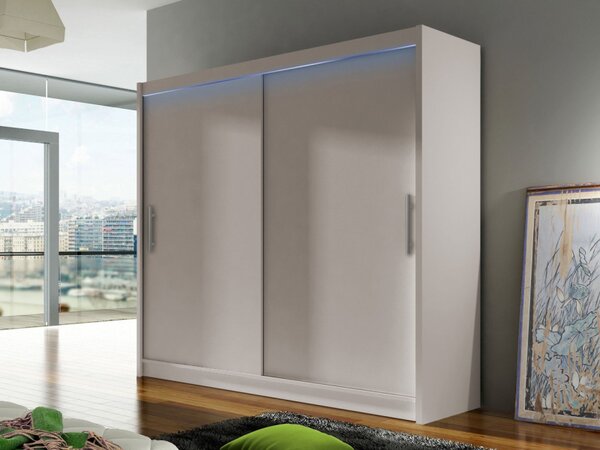 Skříň London I 180, Barva: bílá, Osvětlení: osvětlení LED RGB - barevné 5902928552492