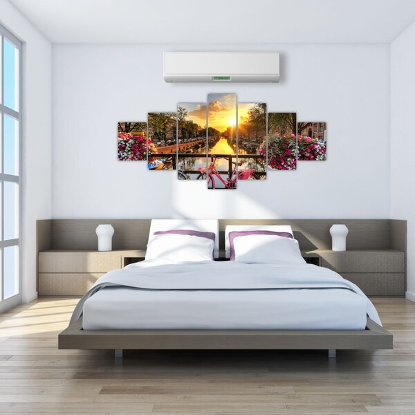 Obraz - Východ slunce v Amsterdamu (210x100 cm)