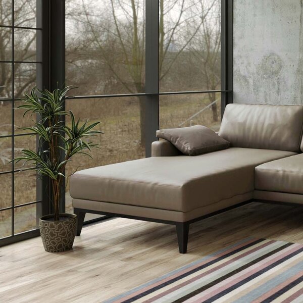 Šedá kožená rohová pohovka MESONICA Musso Tufted, levá, 248 cm