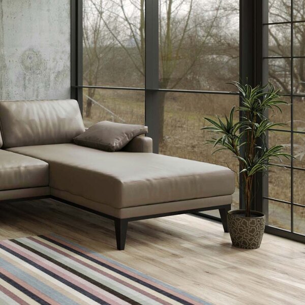 Šedá kožená rohová pohovka MESONICA Musso Tufted, pravá, 248 cm