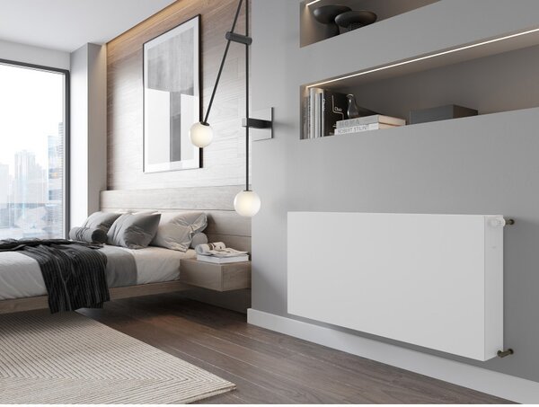 Mexen CF33, plochý panelový radiátor 300 x 1000 mm, boční připojení, 1240 W, bílá, W433F-030-100-00