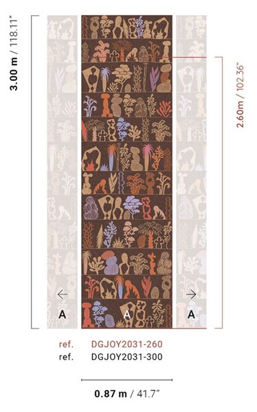 Vliesová obrazová tapeta na zeď, hnědá, rostliny, DGJOY2031-260, Joy, Masureel