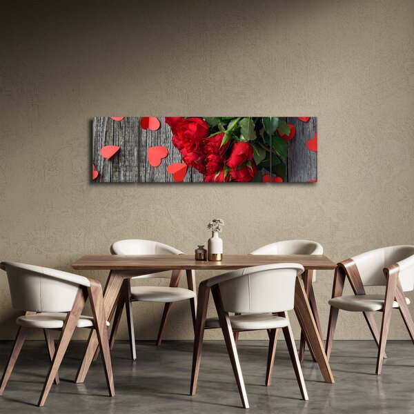Obraz - kytice růží (170x50 cm)