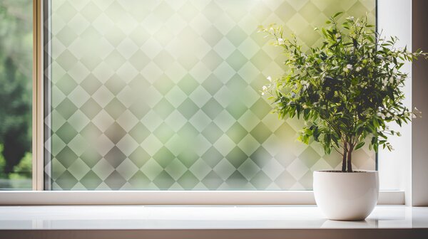 DIMEX | Průsvitná fólie na okno 121-005 | Čtverce | šíře 122 cm