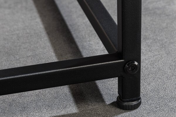 Industriální set dvou černých čtvercových konferenčních stolků Industria Durante 46 cm