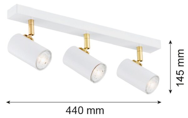 Argon Lagos stropní světlo 3x5 W bílá-mosaz 1475