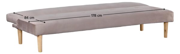 KONDELA Pohovka rozkládací, hnědošedá Taupe Velvet látka/dub, ALIDA