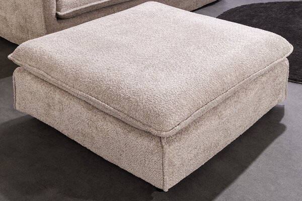 Designový čtvercový čalouněný taburet Heaven s béžovým čalouněním 100 cm