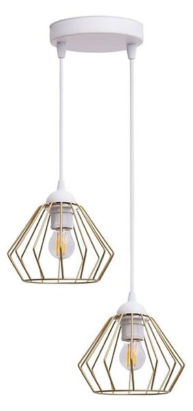 Lustr na lanku CEED GOLD 2xE27/60W/230V pr. 28 cm bílá/zlatá