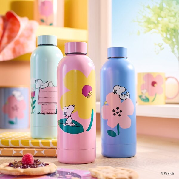 PEANUTS Láhev nerezová 500 ml - růžová