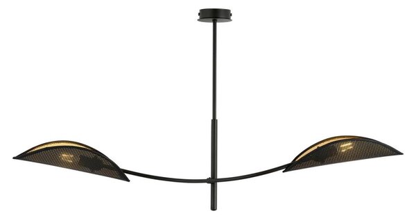 Lustr na tyči LOTUS 2xE14/10W/230V černá/zlatá