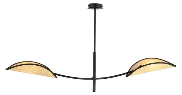 Lustr na tyči LOTUS 2xE14/10W/230V černá/béžová