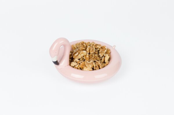 Servírovací mísa porcelánová ve tvaru ptáku růžová Flamingo Doiy