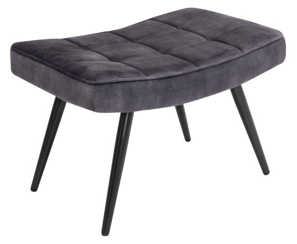 Designová čalouněná taburetka Scandinavia s potahem ze sametu as kovovými nožičkami šedá 61 cm