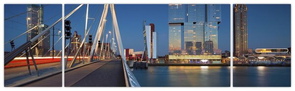 Obraz - Stmívání v Rotterdamu, Holandsko (170x50 cm)