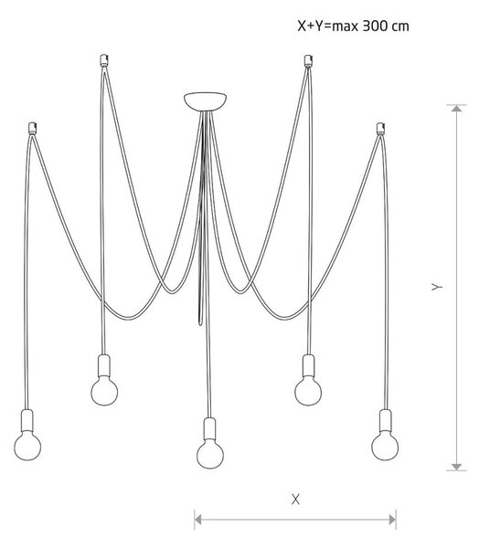 Nowodvorski Lighting Spider závěsné svítidlo 5x25 W černá 6788