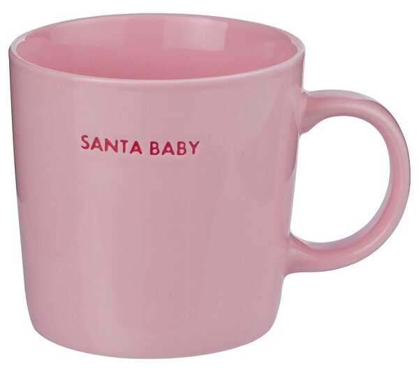 GOOD VIBES Hrnek "Santa Baby" 400 ml - růžová