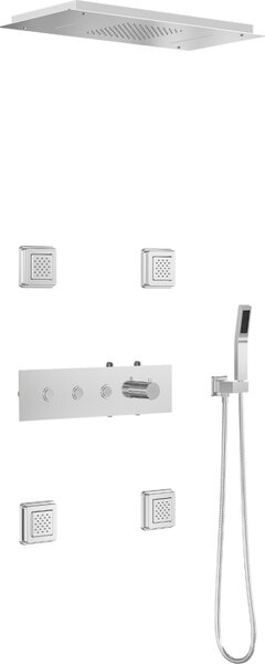 Mexen Soler, sprchová souprava pod omítku, chromová, 7601-04-00