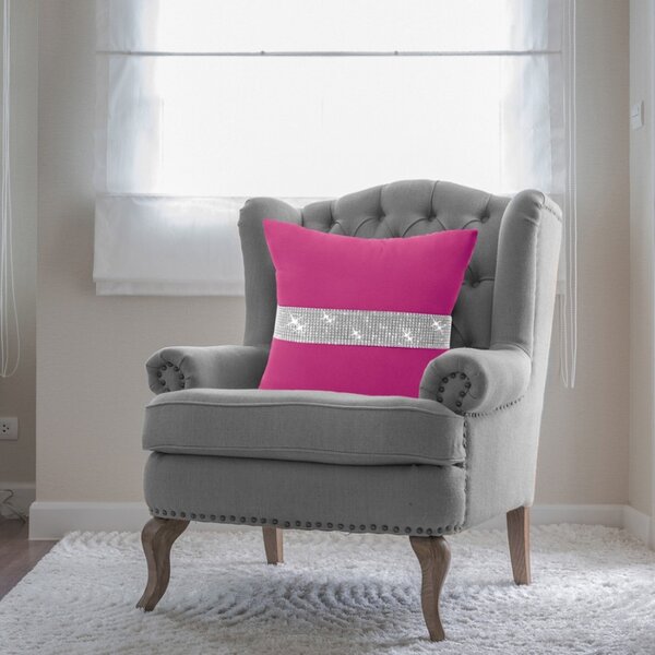 Povlak na polštář se zirkony fuchsia Barva Fuchsia Rozměry 40x40 cm
