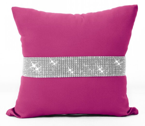 Povlak na polštář se zirkony fuchsia Barva Fuchsia Rozměry 40x40 cm