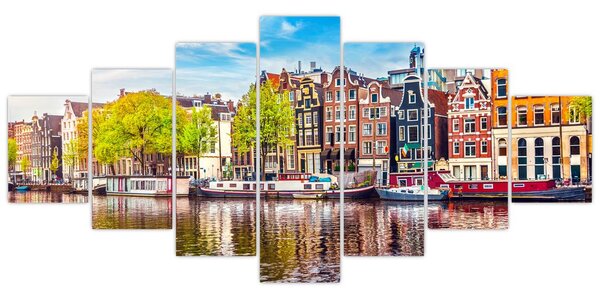 Obraz - Tančící domy, Amsterdam (210x100 cm)