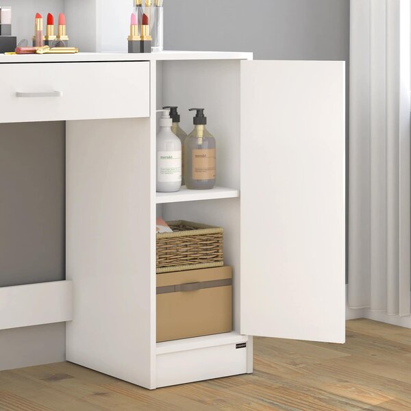 FurniGO Toaletní stolek Jocelyn 140x90x40 cm - bílý