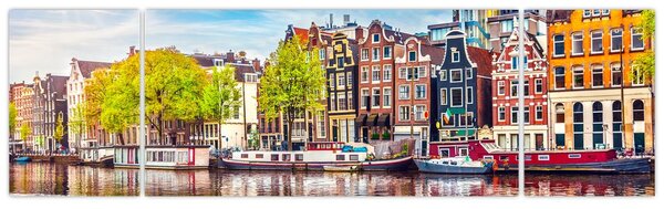 Obraz - Tančící domy, Amsterdam (170x50 cm)