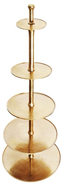 Luxusní kulatý etažér Amelié s pěti úrovněmi v art deco stylu ve zlaté barvě 149 cm